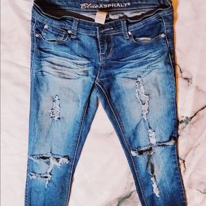 Wet Seal Blue Asphalt ripped jeans